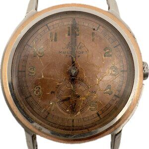 Vintage 30mm Mido 227 17Jewel Men's Bumper Automatic Wristwatch 1941 Gold Capped